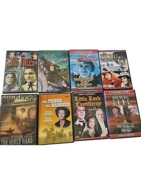 8pc Lot Of Old Western DVD Set-Big Trees, Little Lord Fountleroy, Etc